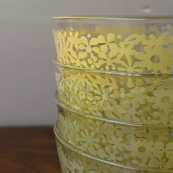 IKEA Godta 4 Dessert Bowls Yellow Flowers France - Picture 5 of 8